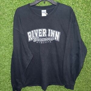 River Inn Hanover Minnesota‎ Graphic Long Sleeve T Shirt Mens XL VTG